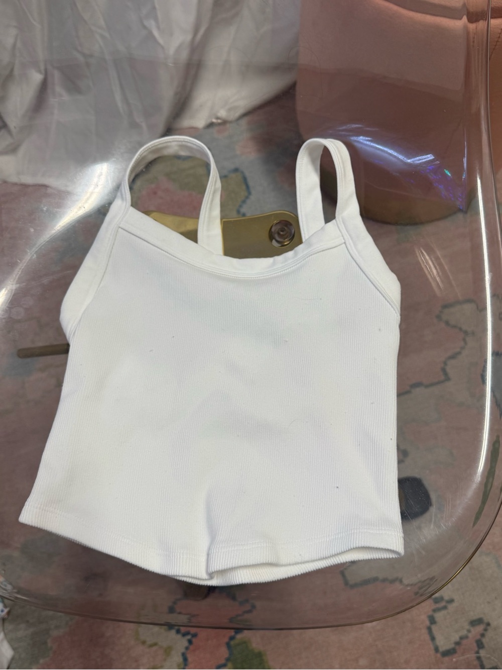 Women’s White Ribbed Tank Top